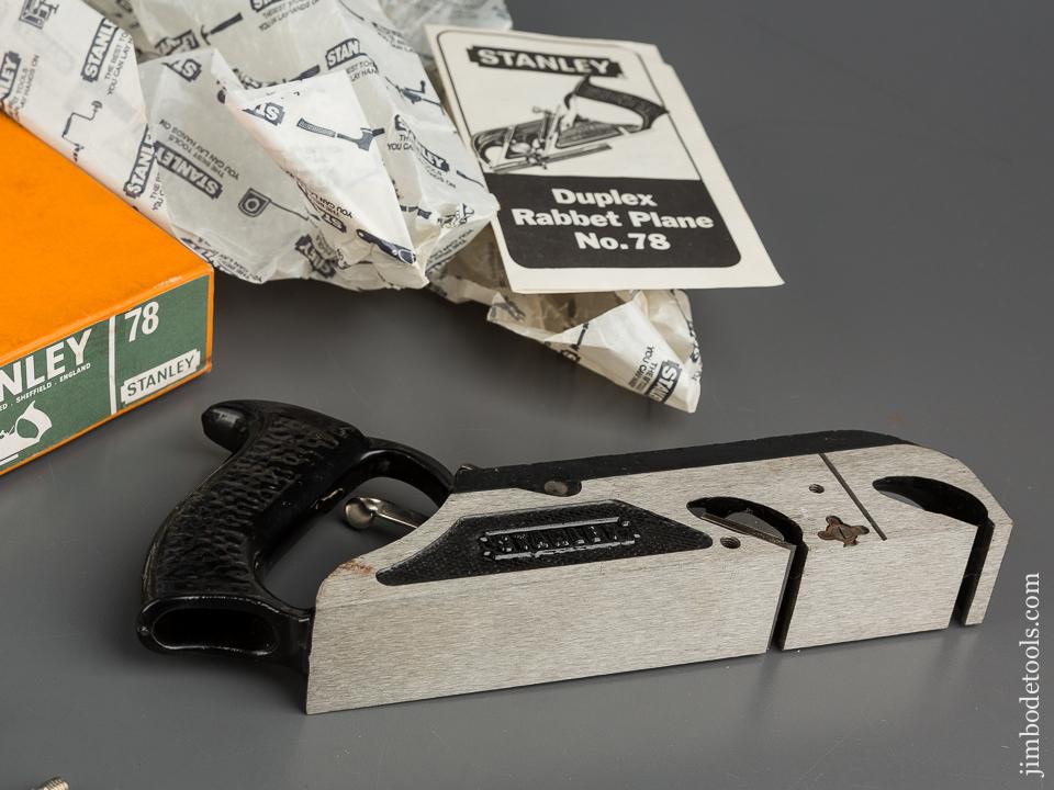STANLEY No. 78 Duplex, Rabbet, and Filletster Plane MINT in Original Box - 79699