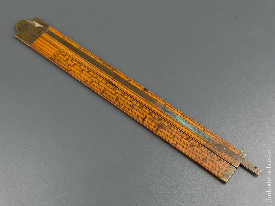 Rare! A. STANLEY No. 26 Two foot Two fold Boxwood and Brass Rule Type One - 79728U