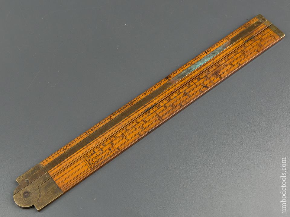 Rare! A. STANLEY No. 26 Two foot Two fold Boxwood and Brass Rule Type One - 79728U