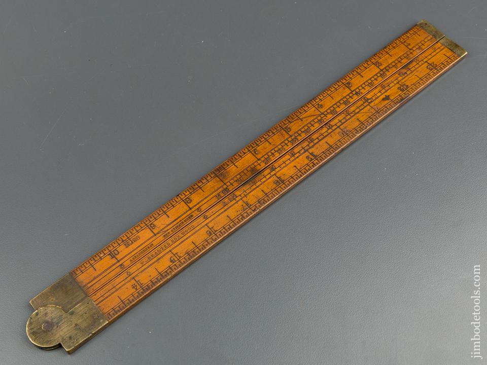 Rare! A. STANLEY No. 26 Two foot Two fold Boxwood and Brass Rule Type One - 79728U