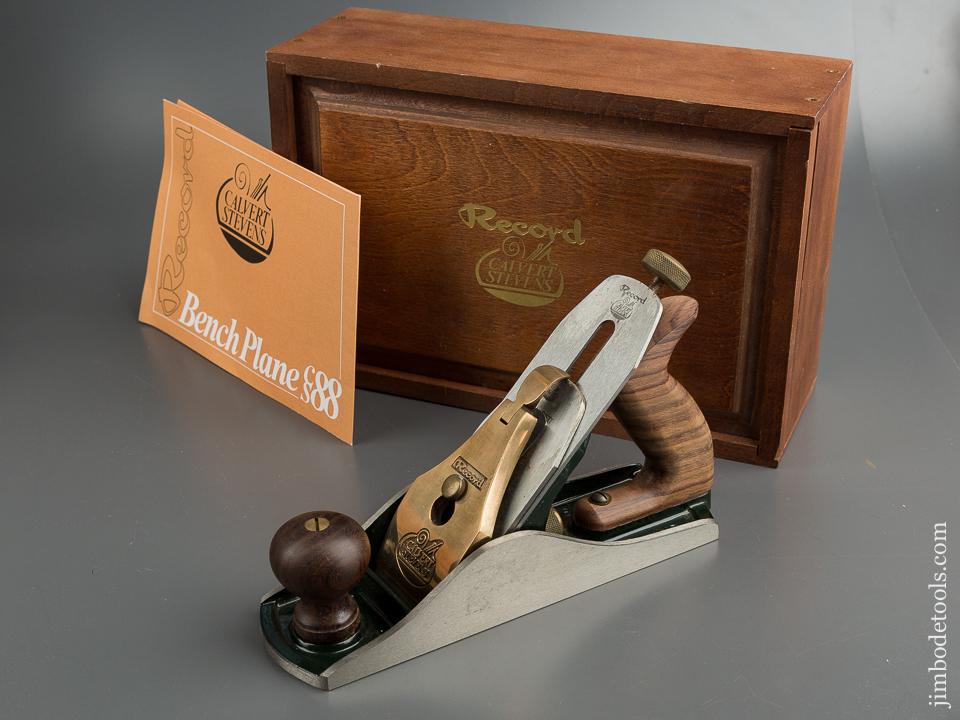 RECORD CALVERT STEVENS No. 88 Heavy Smooth Plane in its Original Wooden Box with Instructions - 79794