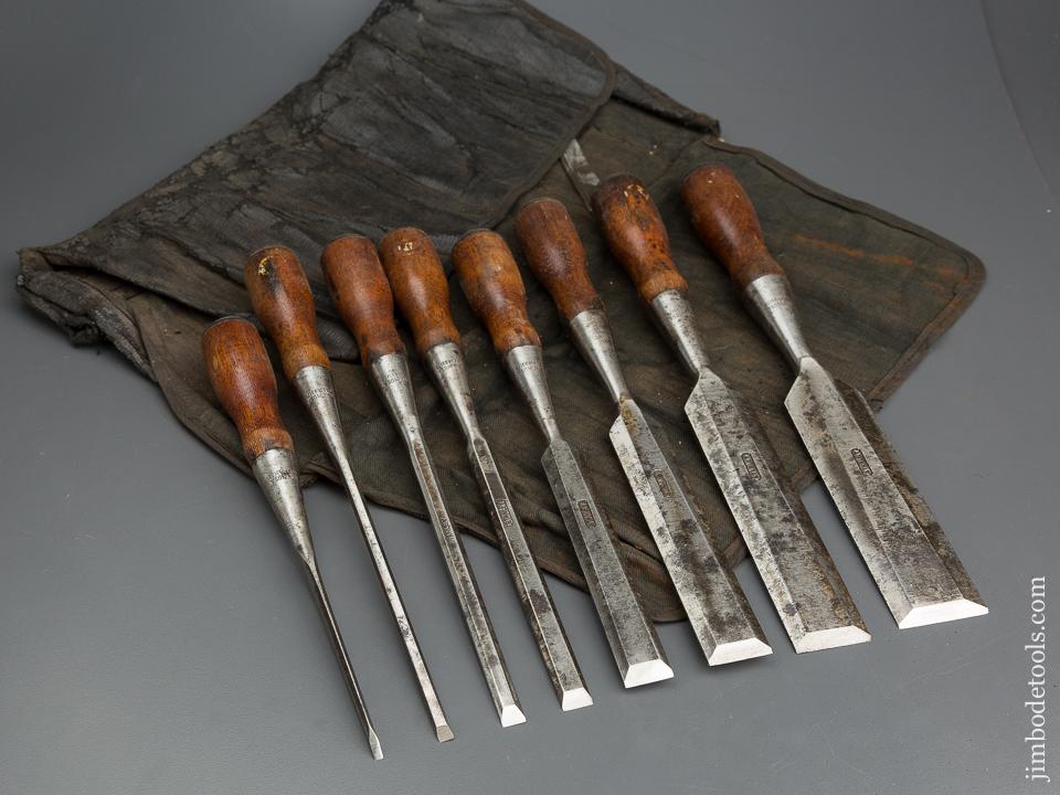 Clean Set of STANLEY No. 20 EVERLASTING Chisels in Original Roll - 79805