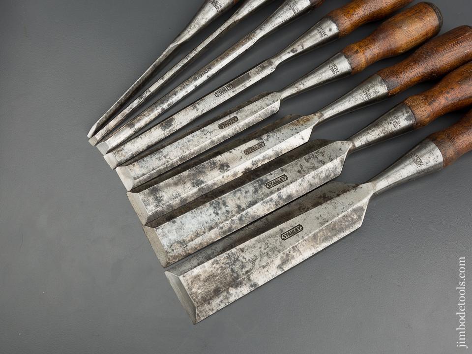 Clean Set of STANLEY No. 20 EVERLASTING Chisels in Original Roll - 79805