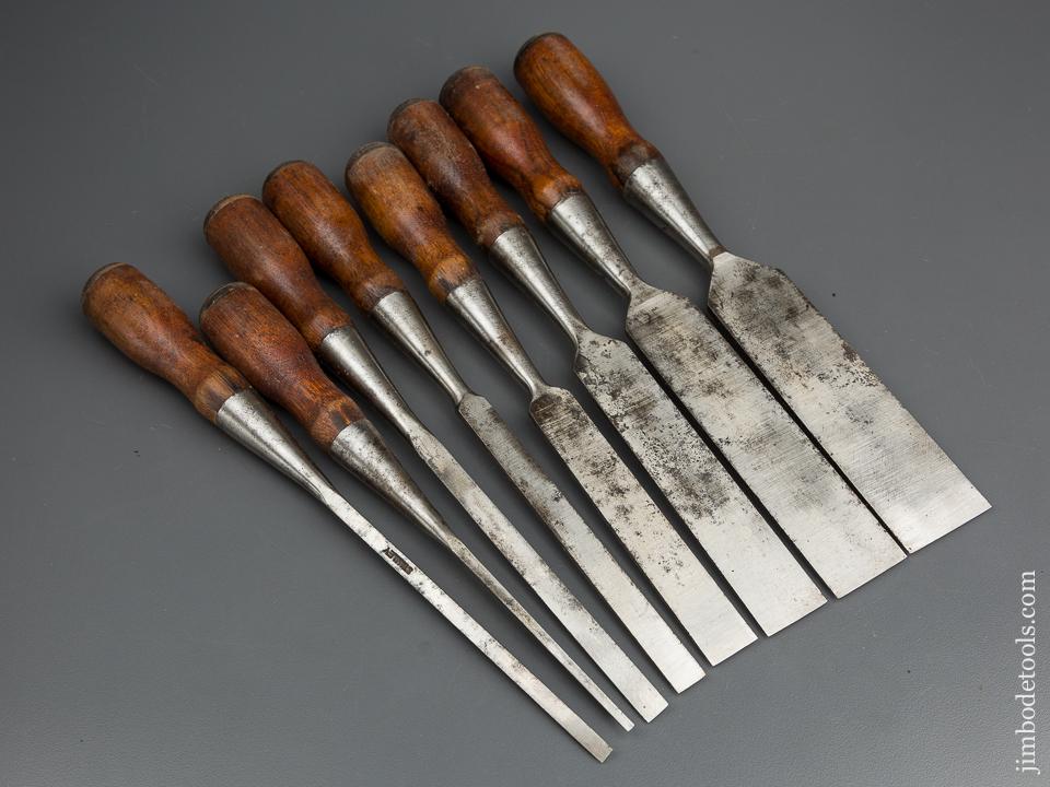 Clean Set of STANLEY No. 20 EVERLASTING Chisels in Original Roll - 79805