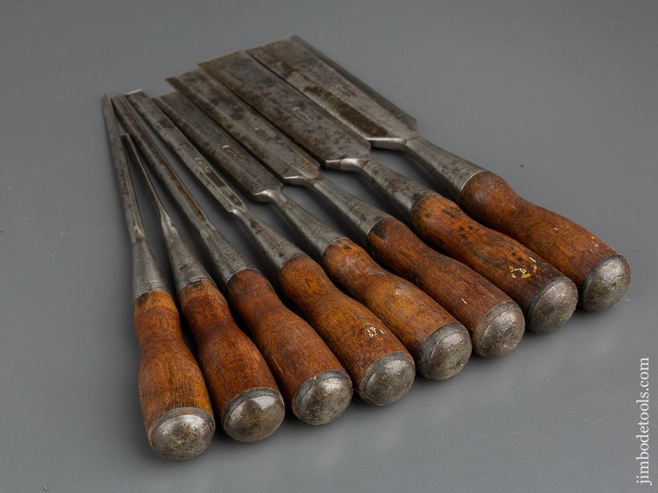 Clean Set of STANLEY No. 20 EVERLASTING Chisels in Original Roll - 79805