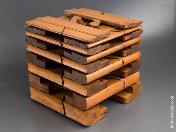Complete Set of 18 EVEN Hollows & Rounds Moulding Planes by TURNER circa 1841-1912 Sheffield - 79824