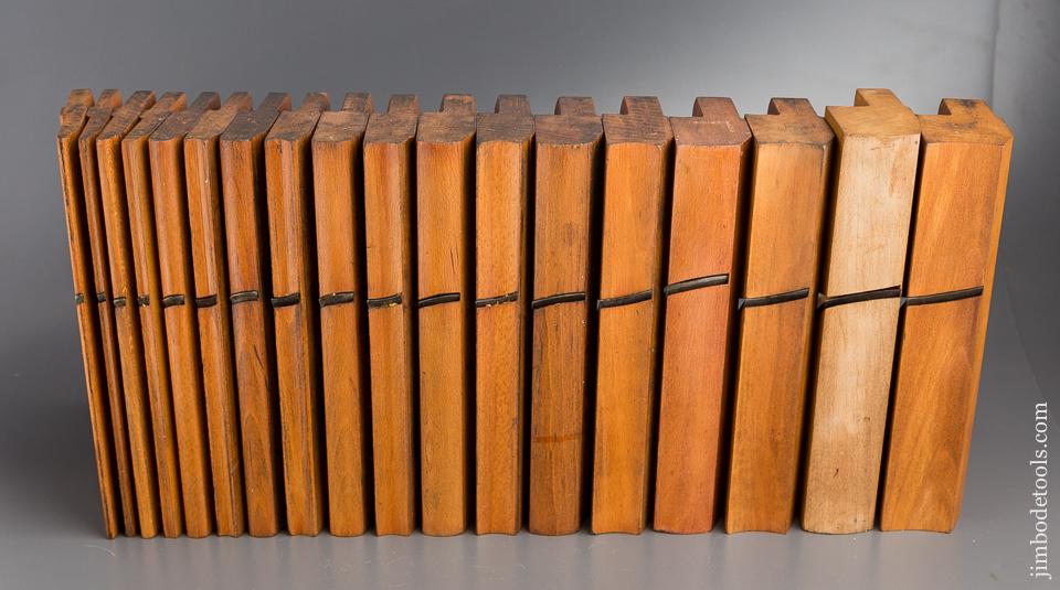 Complete Set of 18 EVEN Hollows & Rounds Moulding Planes by TURNER circa 1841-1912 Sheffield - 79824