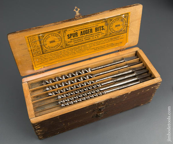 Complete Set of 13 RUSSELL JENNINGS Auger Bits in Original 3 Tiered Box - 79940