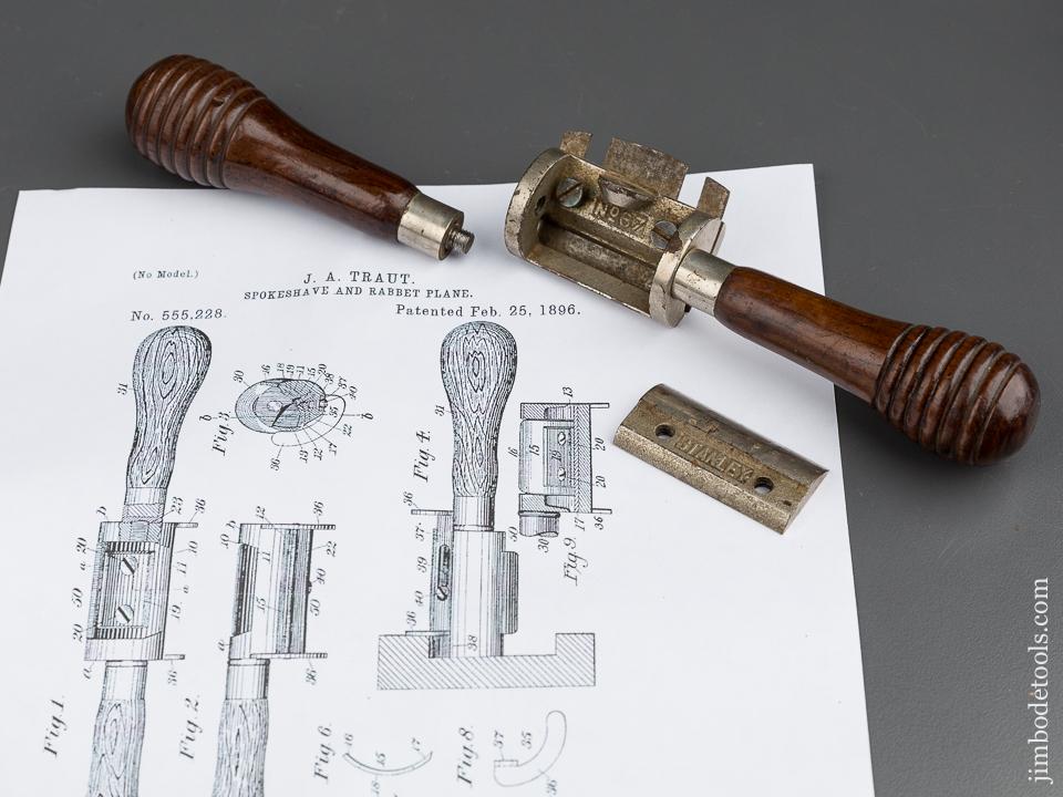 TRAUT'S Patent February 25, 1896 STANLEY No. 67 Universal Spoke Shave with Both Round and Flat Bottoms - 79946