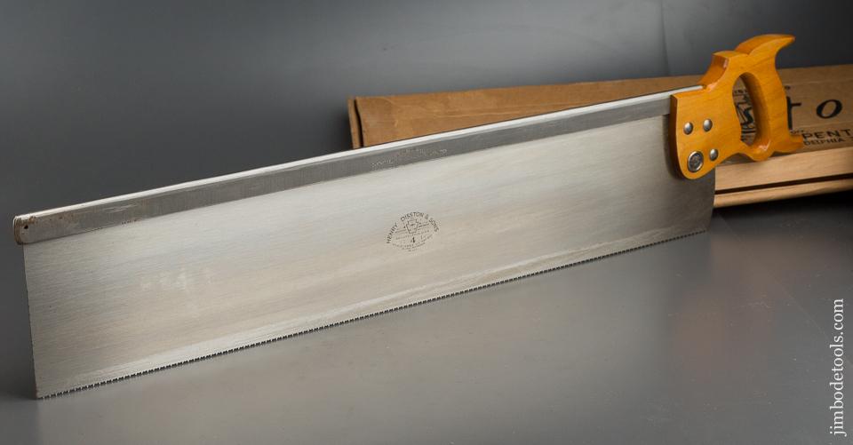 DEAD MINT! 28 x 5 inch DISSTON No. 4 Miter Box Saw in Original Box! - 79971