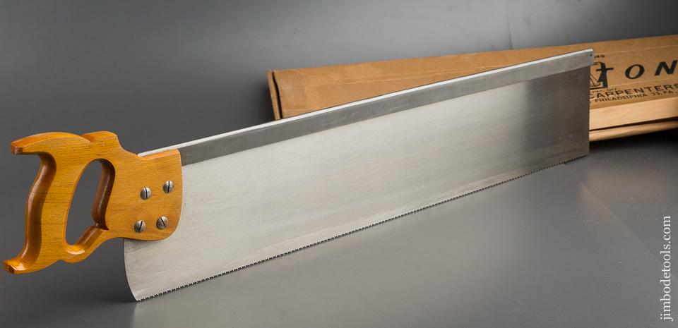 DEAD MINT! 28 x 5 inch DISSTON No. 4 Miter Box Saw in Original Box! - 79971