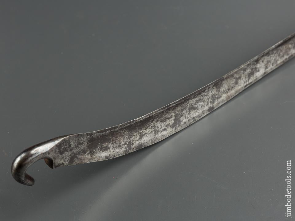 Stunning French Clog Maker's Hook Knife with Pewter Inlay FINE - 79972U