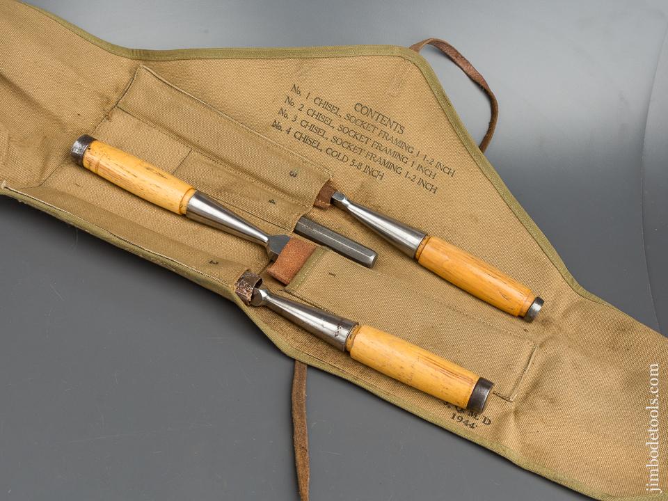 NEAR MINT Light Framing WITHERBY WINSTED EDGE TOOL Chisel Set in Canvas Roll NEW OLD STOCK - 80000