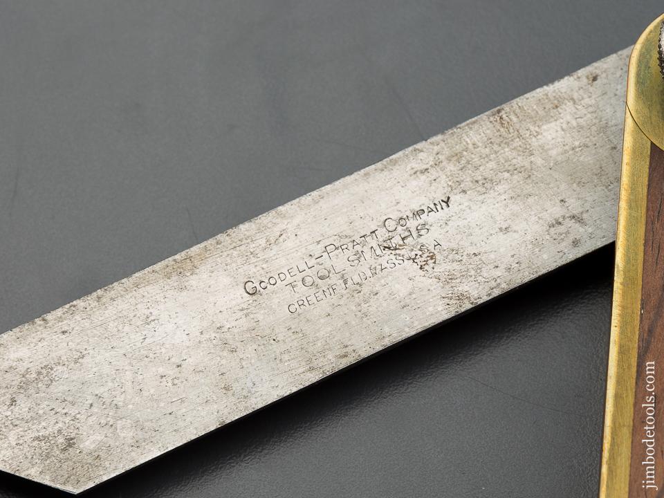 RARE Ten inch Size GOODELL-PRATT Rosewood and Brass Bevel - 80033