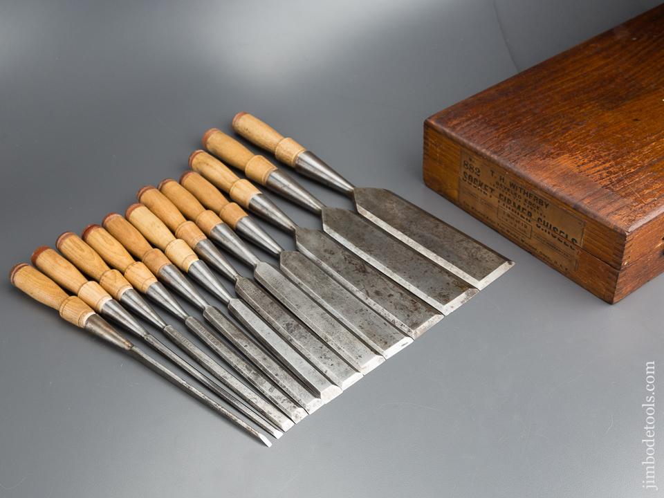 T.H. WITHERBY No. 882 Socket Firmer Chisel Set in Original Box! FINE - 80038