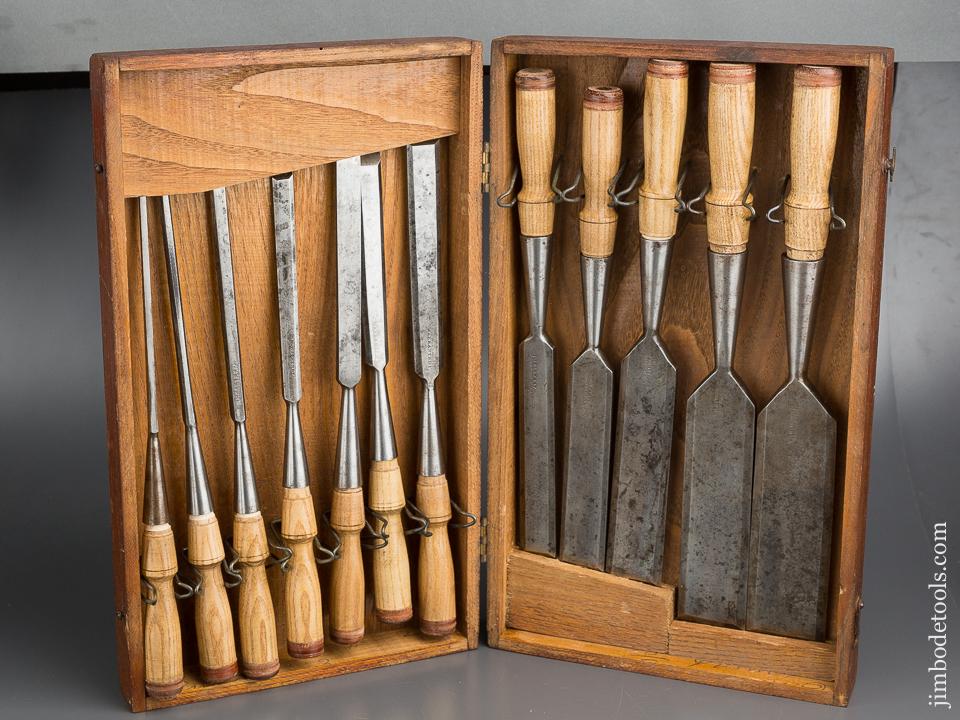 T.H. WITHERBY No. 882 Socket Firmer Chisel Set in Original Box! FINE - 80038