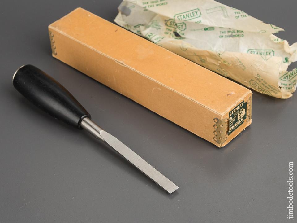 STANLEY No. 50 Composition Handle Butt Chisel 3/8 inch Size in Original Box - 80050