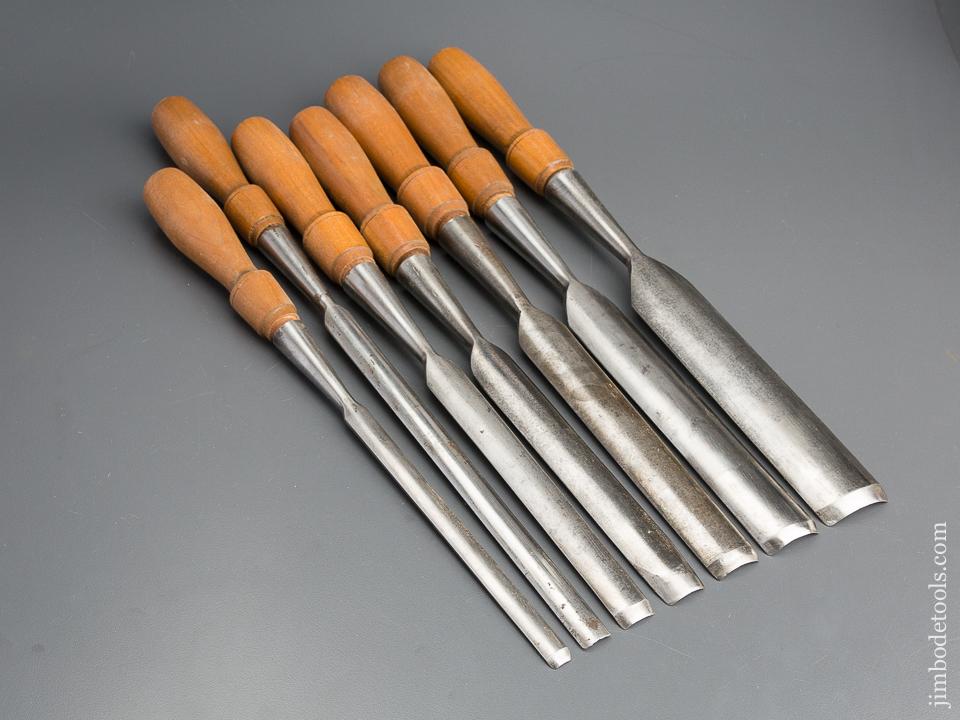 Extra Fine Set of Seven PS&W Socket Paring Gouges - 80053