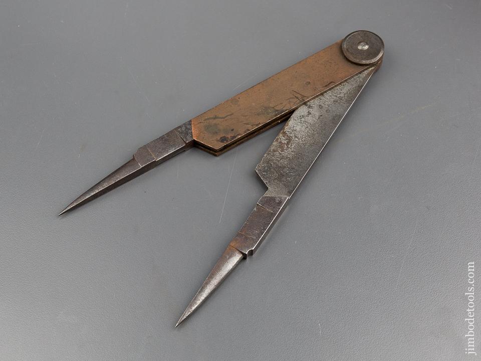 Early 7 1/2 inch Brass and Steel Dividers - 80071