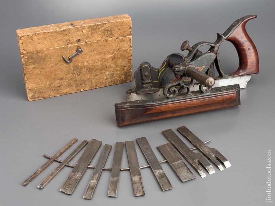 MAYO Patent PHILLIPS Plow Plane COMPLETE with 12 Irons FINE - 80101