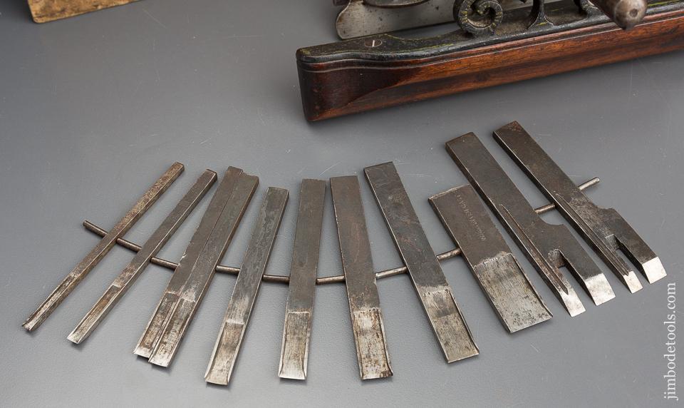 MAYO Patent PHILLIPS Plow Plane COMPLETE with 12 Irons FINE - 80101