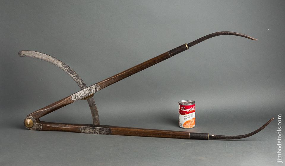 Stunning 38 inch Wheelwright's Caliper in Wood & Steel Dated 1868 Signed JACOUET JOSEPH - 80112U