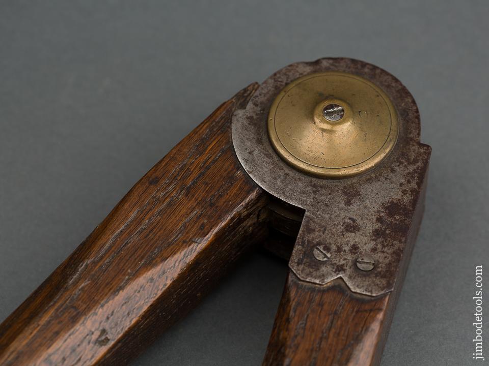 Stunning 38 inch Wheelwright's Caliper in Wood & Steel Dated 1868 Signed JACOUET JOSEPH - 80112U