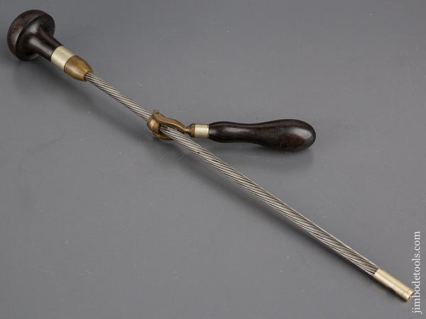 MINT Ebony and Brass Archimedean Drill with Bits in Handle.- 80113U