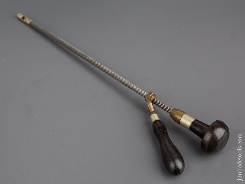 MINT Ebony and Brass Archimedean Drill with Bits in Handle.- 80113U