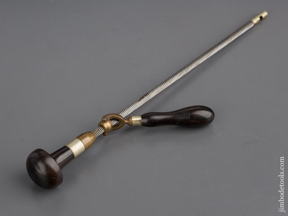 MINT Ebony and Brass Archimedean Drill with Bits in Handle.- 80113U