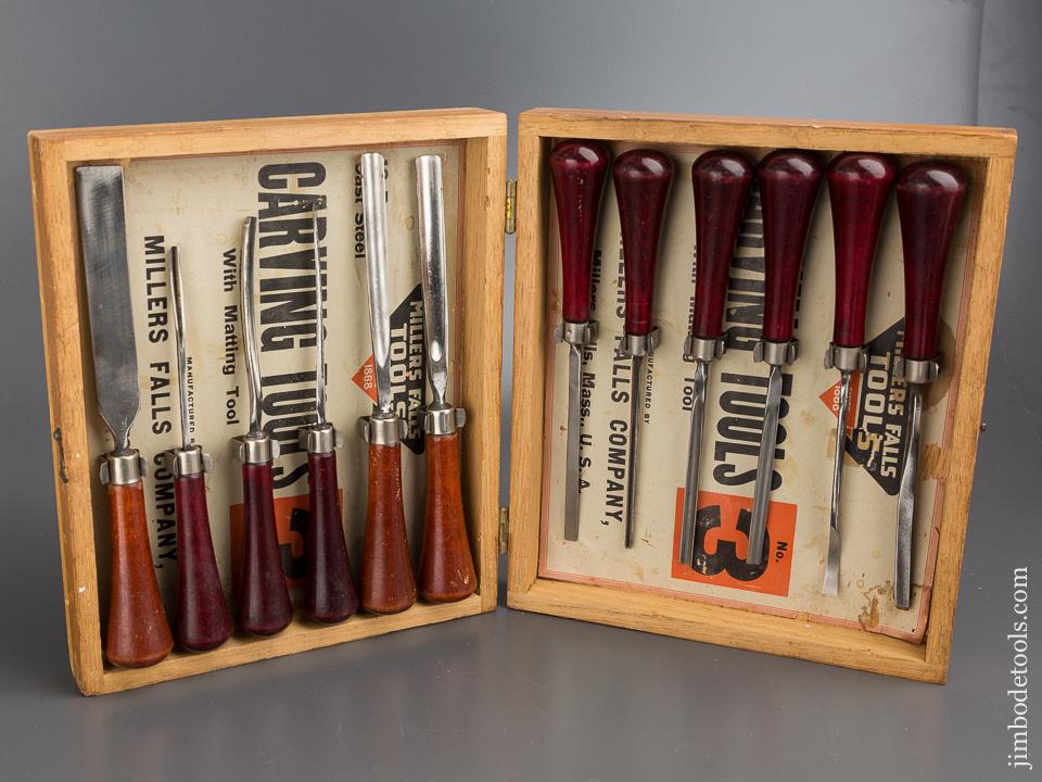 Set of Twelve MILLERS FALLS carving Tools in Original Box - 80115