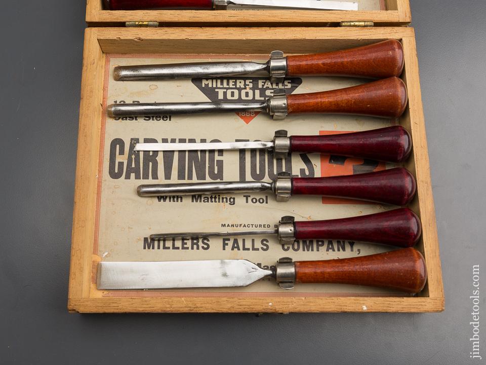 Set of Twelve MILLERS FALLS carving Tools in Original Box - 80115