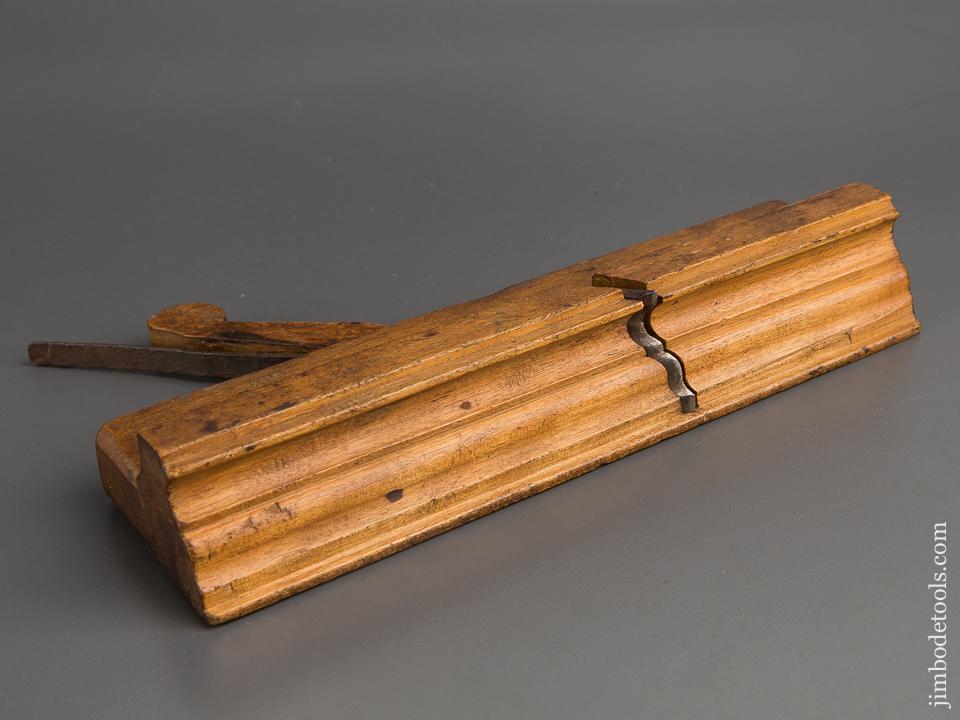 RARE & Fine! 18th Century B. WALTON IN READING 1 3/4 inch Wide Yellow Birch Complex Molding Plane circa 1770 WOW! - 80128U