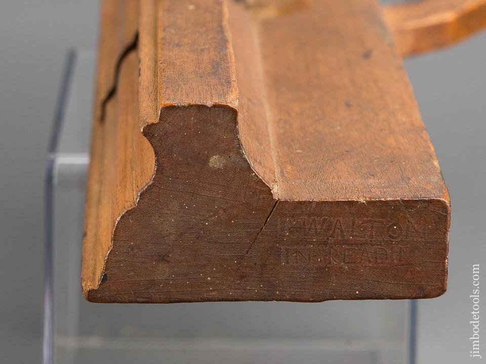 RARE & Fine! 18th Century B. WALTON IN READING 1 3/4 inch Wide Yellow Birch Complex Molding Plane circa 1770 WOW! - 80128U