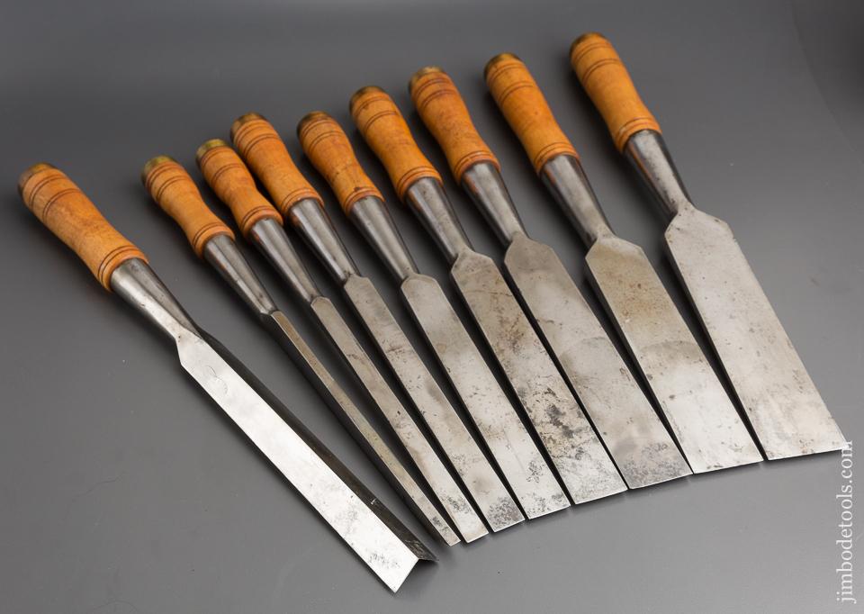 Amazing! Set of Nine KEEN KUTTER Heavy Framing Chisels - 80136