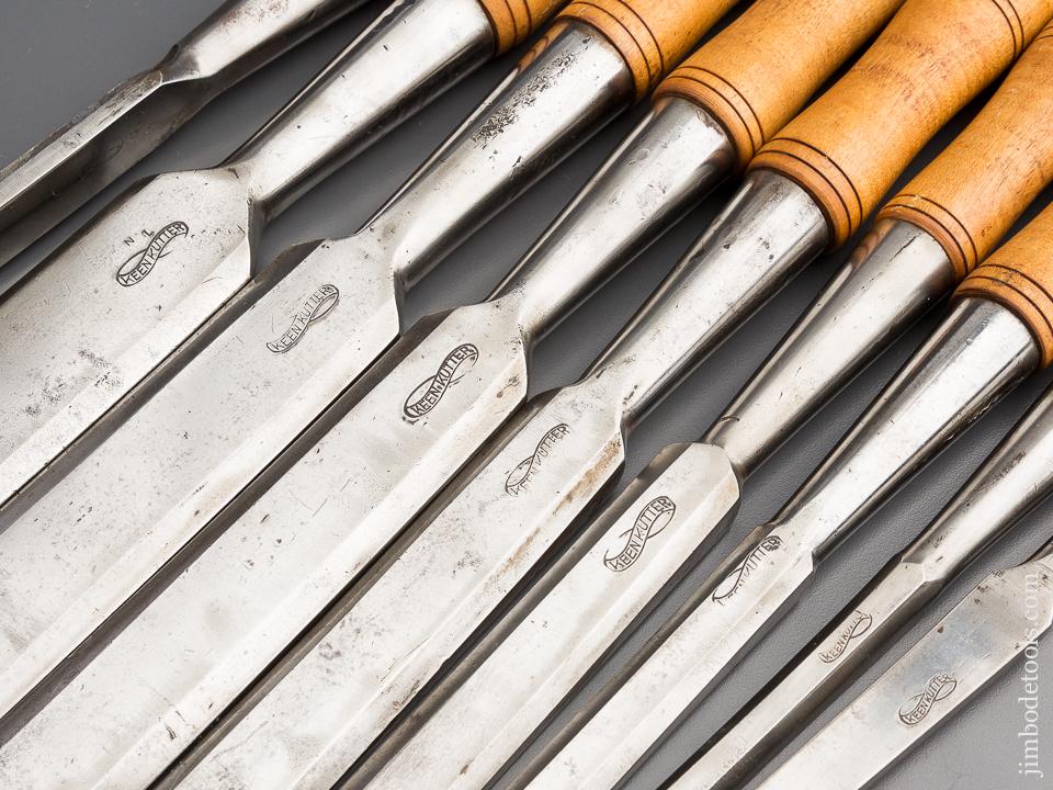 Amazing! Set of Nine KEEN KUTTER Heavy Framing Chisels - 80136