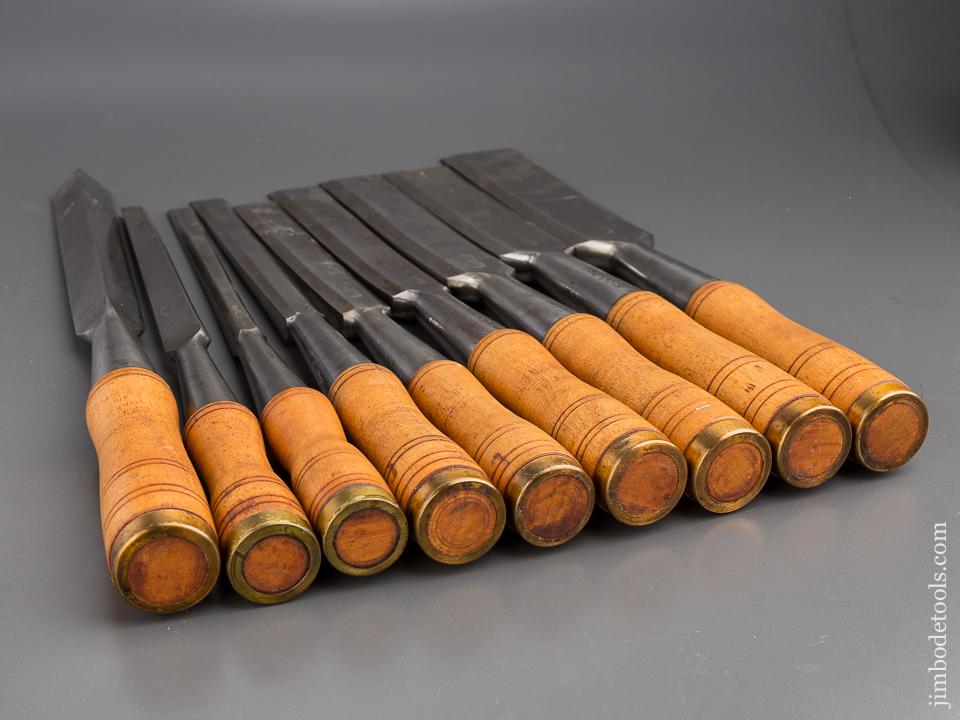 Amazing! Set of Nine KEEN KUTTER Heavy Framing Chisels - 80136