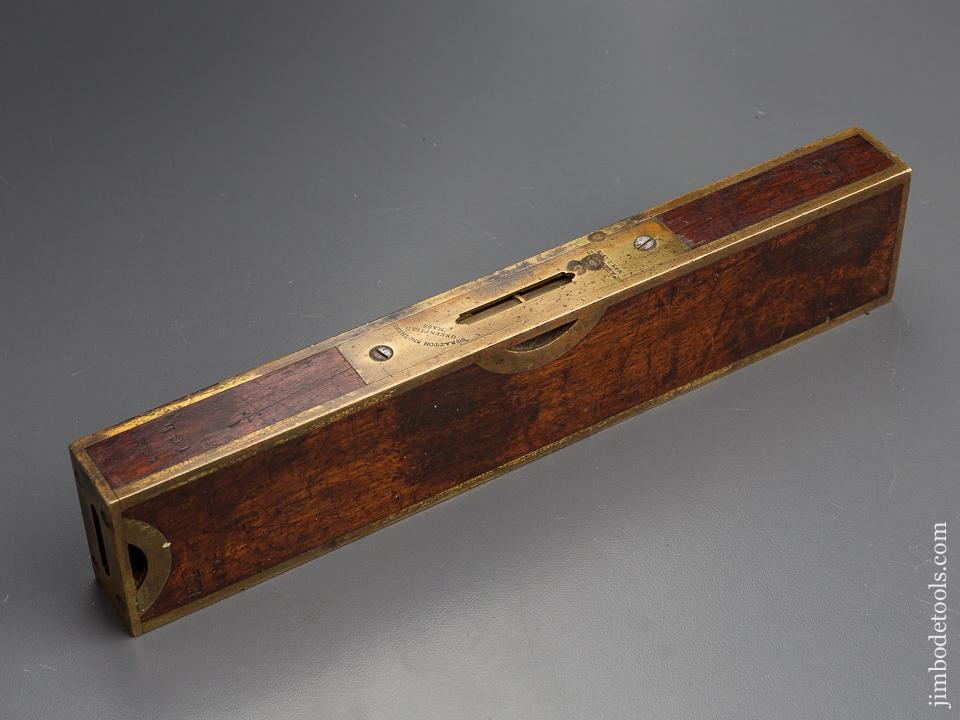STRATTON BROTHERS 10 x 2 inch Rosewood and Brass Dual Vial Level - 80155