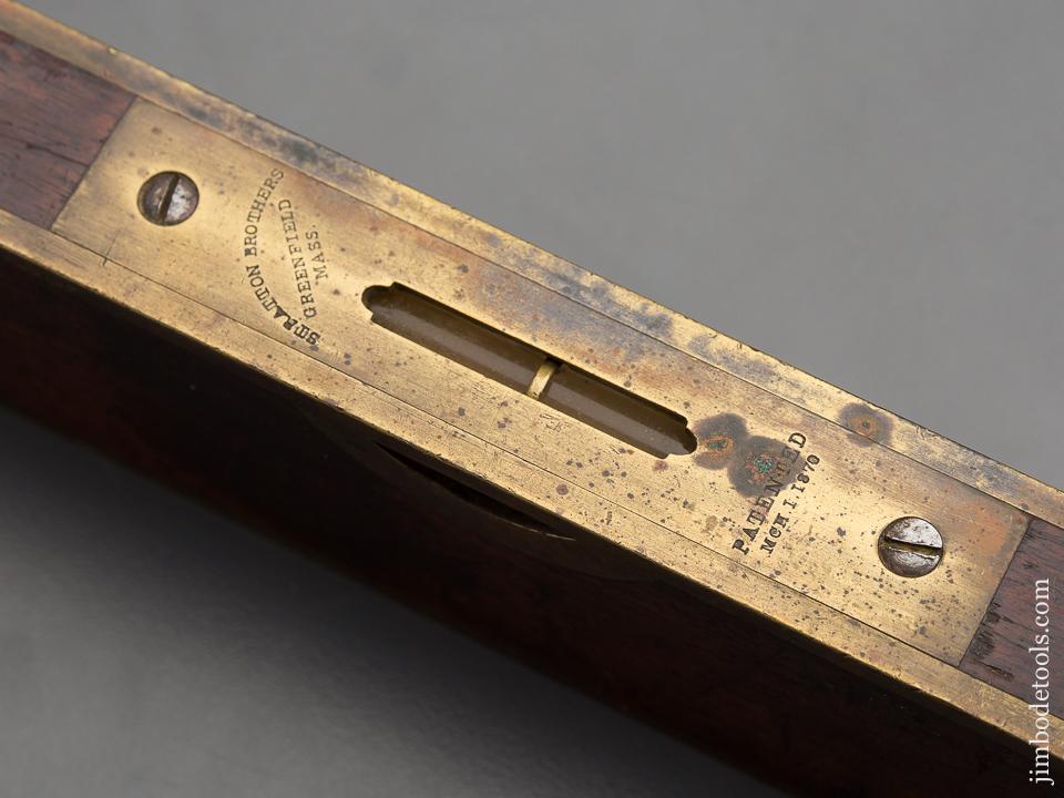 STRATTON BROTHERS 10 x 2 inch Rosewood and Brass Dual Vial Level - 80155