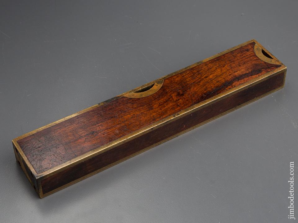 STRATTON BROTHERS 10 x 2 inch Rosewood and Brass Dual Vial Level - 80155