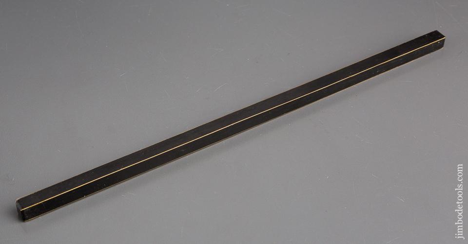 12 5/8 inch Ebony Lining Rule with Brass Corners - 80176U