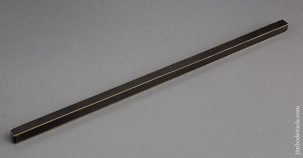 12 5/8 inch Ebony Lining Rule with Brass Corners - 80176U