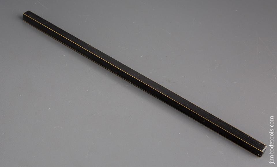 12 5/8 inch Ebony Lining Rule with Brass Corners - 80176U