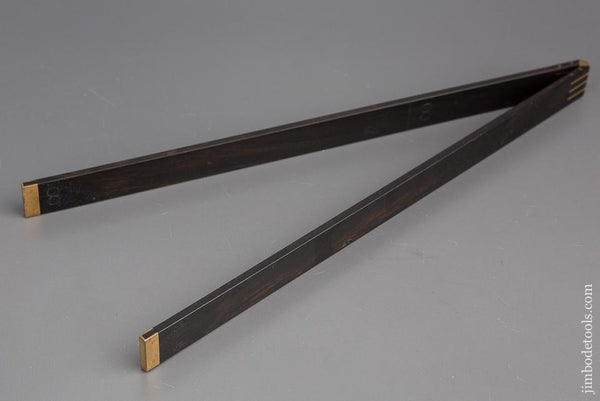 Unusual 24 inch Two Fold Ebony Rule FINE - 80177U