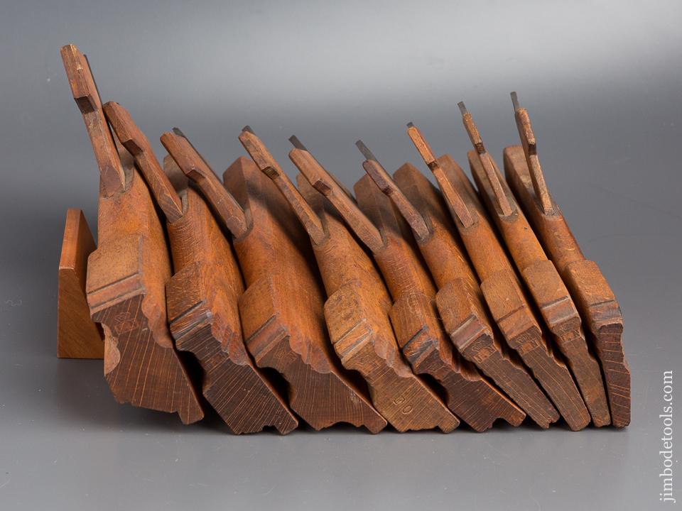 Nine Crisp Dutch Moulding Planes by JAN NOOITGEDAGT circa 1865-1945 Ijlst, Holland - 80180