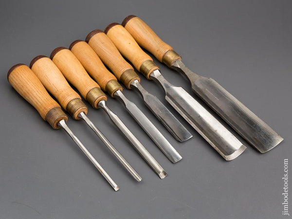 UNUSED Set of Seven JAMES SWAN Tang Gouges NEW OLD STOCK - 80196