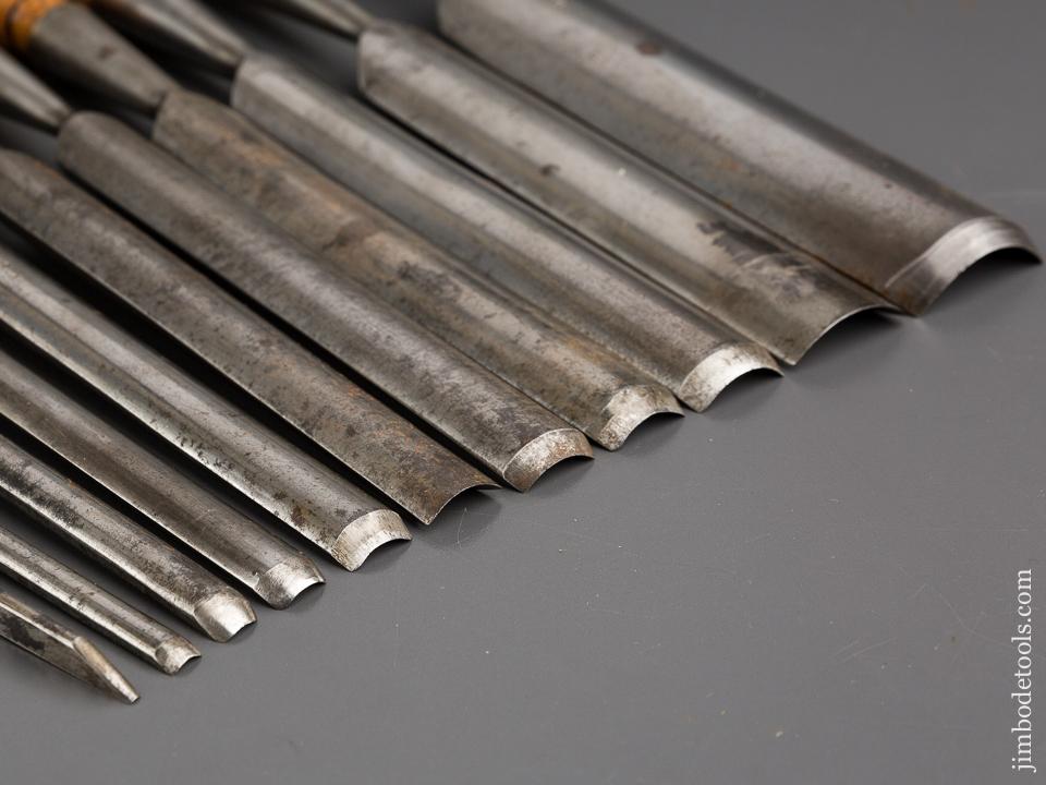 Graduated Set of Eleven Socket Firmer Chisels by T.H. WITHERBY - 80198