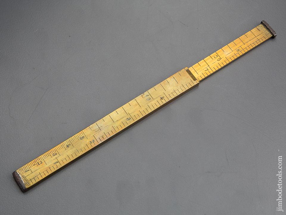 Early Brass Telescoping Extension Rule with Steel Tips - 80241