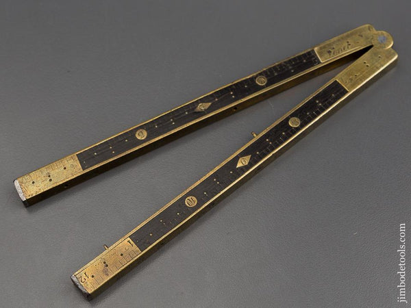 Early 18th Century French Ebony Twelve inch Rule Full Bound in Brass by VENET - 80261U