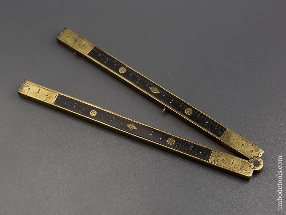Early 18th Century French Ebony Twelve inch Rule Full Bound in Brass by VENET - 80261U